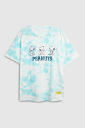 Camiseta crema tie dye de Snoopy oversize manga corta