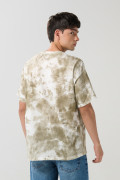 Camiseta oversize crema tie dye de Snoopy manga corta