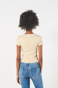 Camiseta en rib kaki clara manga corta de Green Day