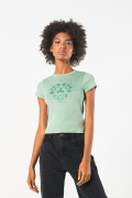 Camiseta verde en rib manga corta de Chicas Superpoderosas