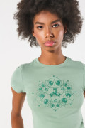 Camiseta verde en rib manga corta de Chicas Superpoderosas