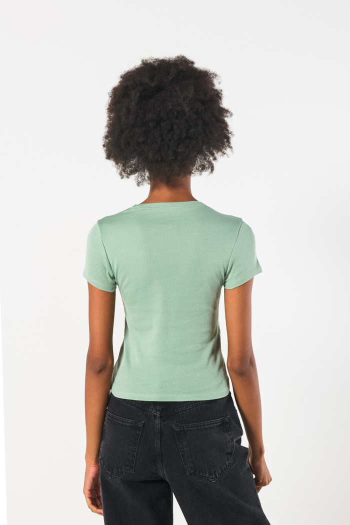 Camiseta verde en rib manga corta de Chicas Superpoderosas