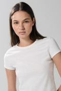 Camiseta unicolor con cuello redondo y ajuste ceñido