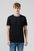 Camiseta oversize unicolor manga corta con rectilíneos