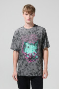 Camiseta de Nightmare Before Christmas gris medio tie dye