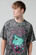 Camiseta de Nightmare Before Christmas gris medio tie dye