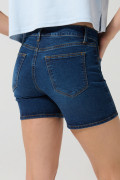Short de jean azul oscuro tiro medio con bolsillos