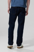 Jean azul oscuro straight leg bota recta con tiro bajo