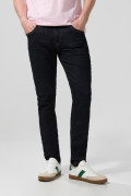 Jean skinny azul intenso ajustado con tiro bajo y costuras