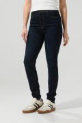 Jean jegging súper tiro alto azul intenso con cremallera
