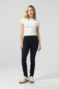 Jean jegging súper tiro alto azul intenso con cremallera