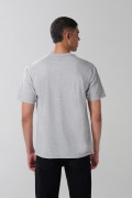 Camiseta gris clara en algodón manga corta con costura