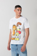 Camiseta crema clara tie dye manga corta de Garfield
