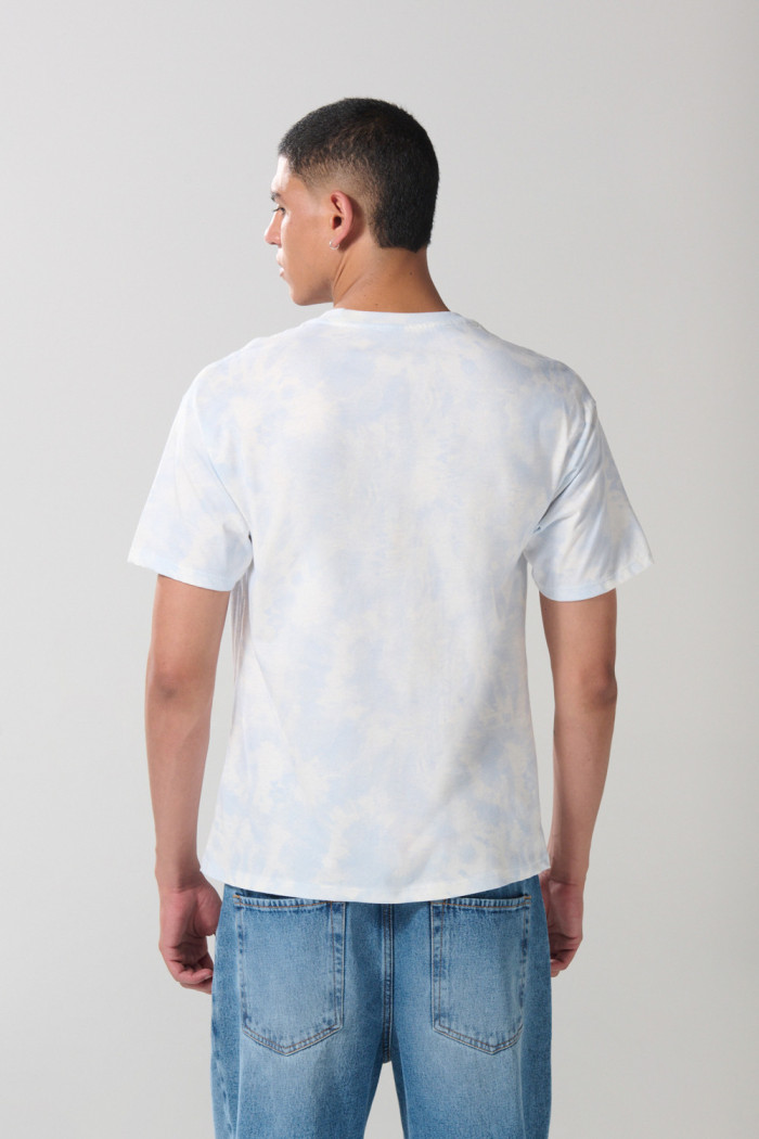 Camiseta crema clara tie dye manga corta de Garfield
