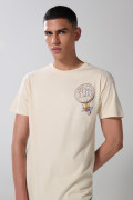 Camiseta de Plaza Sésamo kaki clara con cuello redondo
