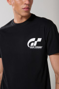 Camiseta cuello redondo negra con arte de Gran Turismo