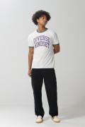 Camiseta college crema en algodón con manga corta
