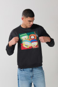 Buzo cuello redondo negro con diseño de South Park