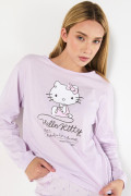 Camiseta lila clara manga larga con diseño de Hello Kitty