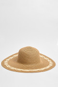 Sombrero unicolor con ala ancha y trenzado decorativo