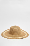 Sombrero unicolor con ala ancha y trenzado decorativo