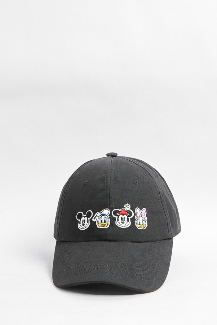 Cachucha beisbolera negra con bordado de Mickey and Friends