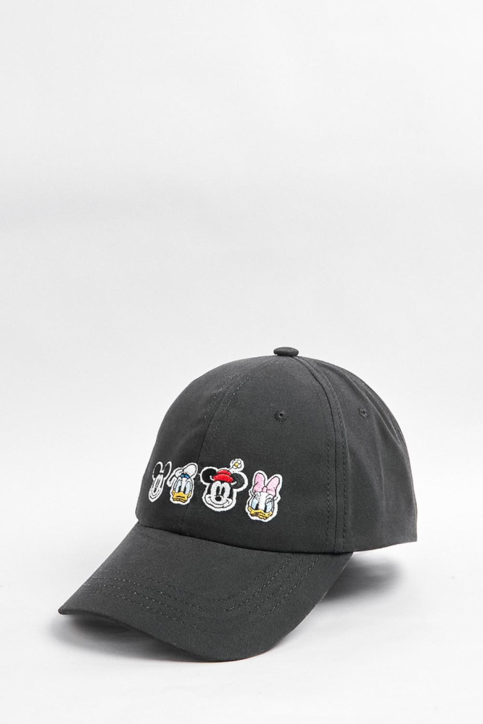 Cachucha beisbolera negra con bordado de Mickey and Friends