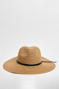 Sombrero fedora kaki oscuro con lazo decorativo negro