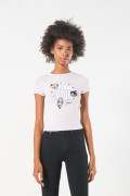 Camiseta en rib lila manga corta de Chicas Superpoderosas