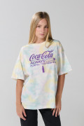 Camiseta oversize azul tie dye de Coca-Cola manga corta