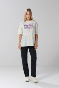 Camiseta oversize azul tie dye de Coca-Cola manga corta