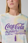 Camiseta oversize azul tie dye de Coca-Cola manga corta