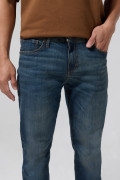 Jean slim tiro bajo azul intenso con cremallera y tiro bajo