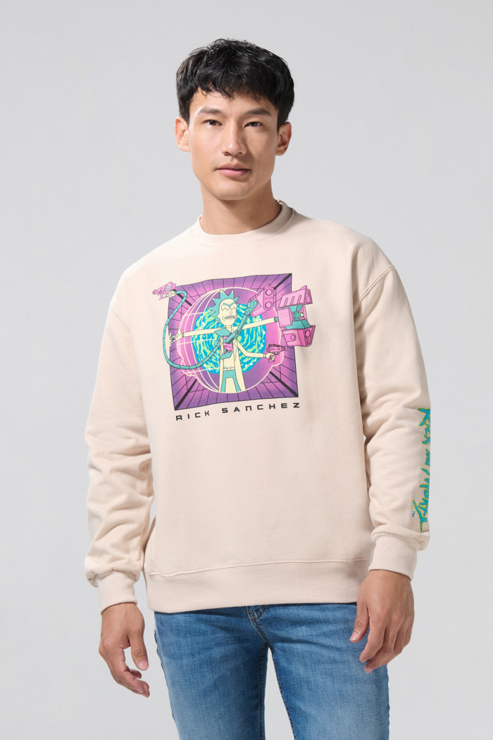 Buzo kaki claro cuello redondo de Rick and Morty