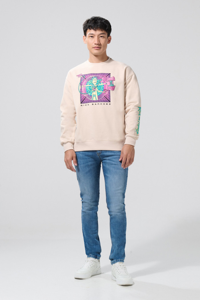 Buzo kaki claro cuello redondo de Rick and Morty