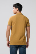 Camiseta polo unicolor manga corta con aberturas