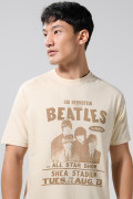 Camiseta manga corta kaki con diseño de The Beatles