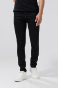 Jean negro tiro bajo skinny con cremallera y bolsillos
