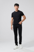 Jean negro tiro bajo skinny con cremallera y bolsillos