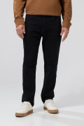 Jean bota recta straight leg negro con tiro bajo y bolsillos