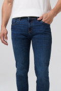 Jean tiro bajo skinny ceñido azul oscuro con bolsillos