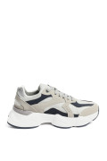Tenis de plataforma deportivos grises con contrastes