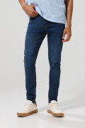 Jean skinny ajustado azul oscuro tiro bajo con bolsillos