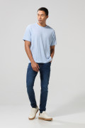 Jean skinny ajustado azul oscuro tiro bajo con bolsillos