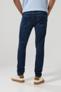 Jean skinny ajustado azul oscuro tiro bajo con bolsillos