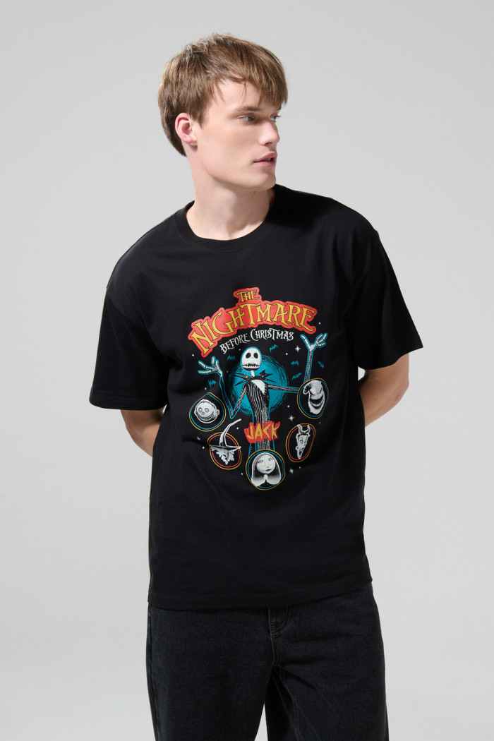 Camiseta de Nightmare Before Christmas Negra manga corta