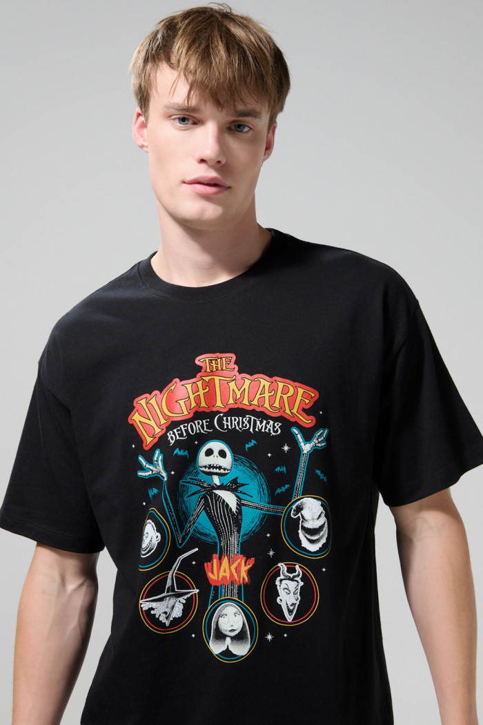Camiseta de Nightmare Before Christmas Negra manga corta