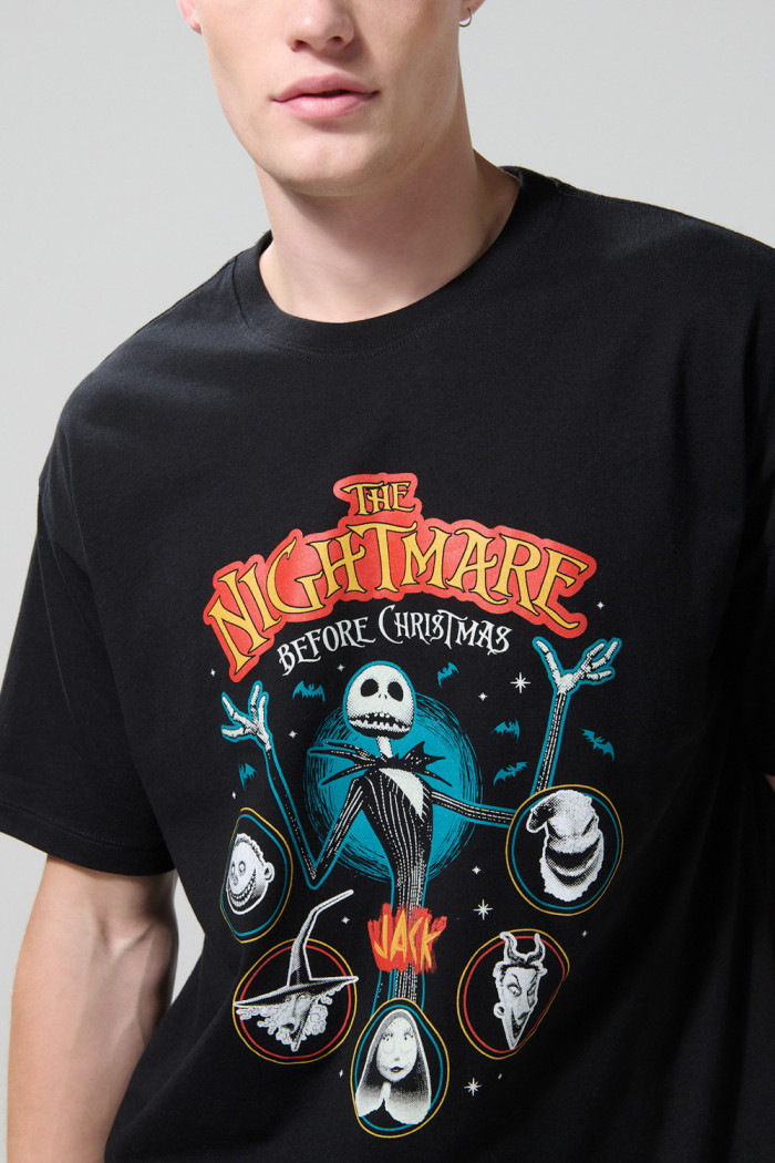 Camiseta de Nightmare Before Christmas Negra manga corta