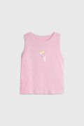 Camiseta manga sisa rosada con diseño de Hello Kitty