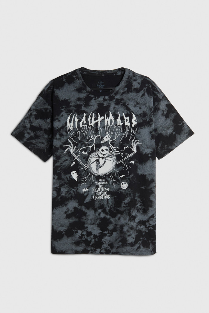 Camiseta negra tie dye de Nightmare Before Christmas